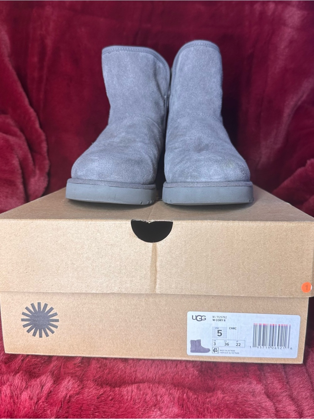 UGG Cory II Charcoal Grey Suede Slim Boots Size 5